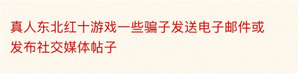 真人东北红十游戏一些骗子发送电子邮件或发布社交媒体帖子