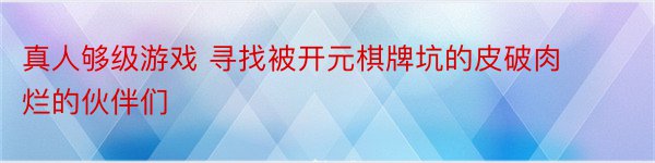 真人够级游戏 寻找被开元棋牌坑的皮破肉烂的伙伴们