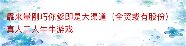 靠来量刚巧你爹即是大渠道（全资或有股份）真人二人牛牛游戏