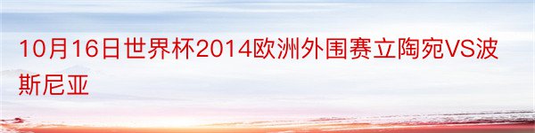 10月16日世界杯2014欧洲外围赛立陶宛VS波斯尼亚